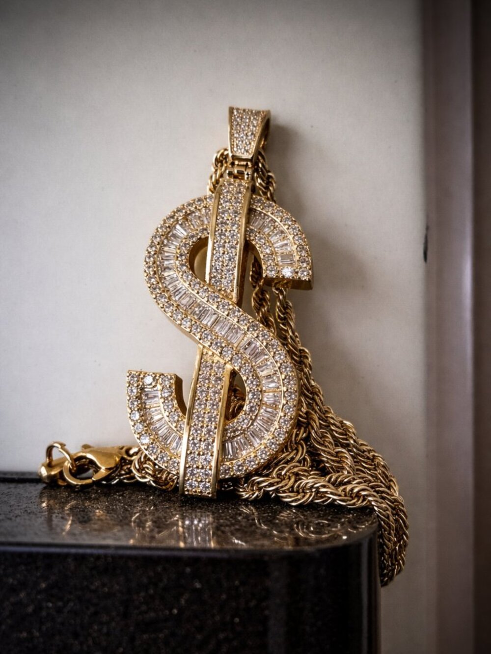 Large Dollar Sign Necklace 